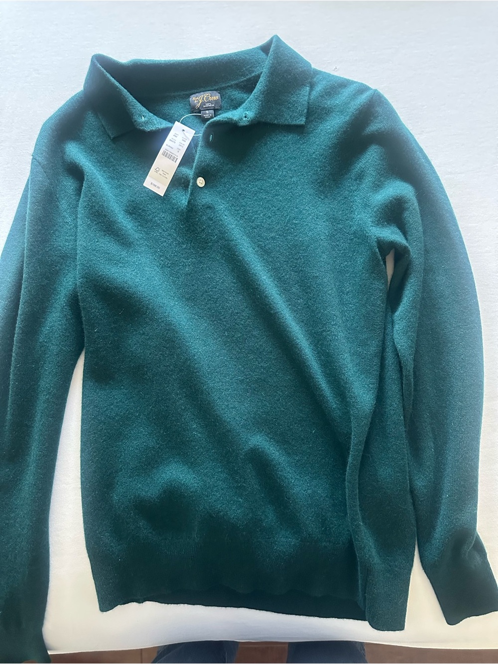 J. Crew Forest Green Polo Cashmere Sweater